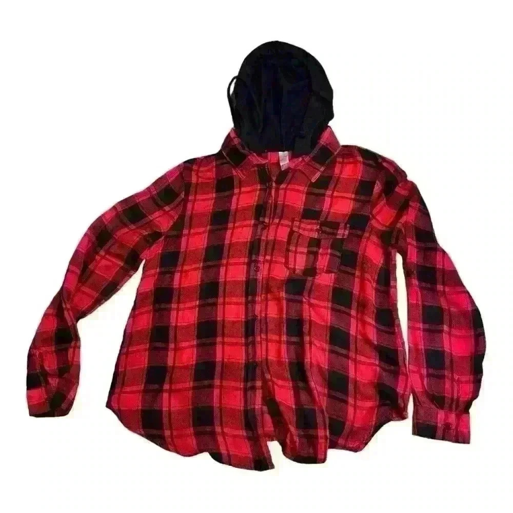 No Boundaries Women's Plaid Shirt size GIRLS XL (15-17) Great condition - Picture 2 of 7